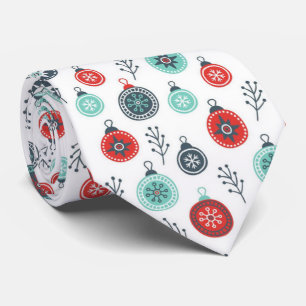 Cravate Boules accrochantes et pin de beau Noël en pastel