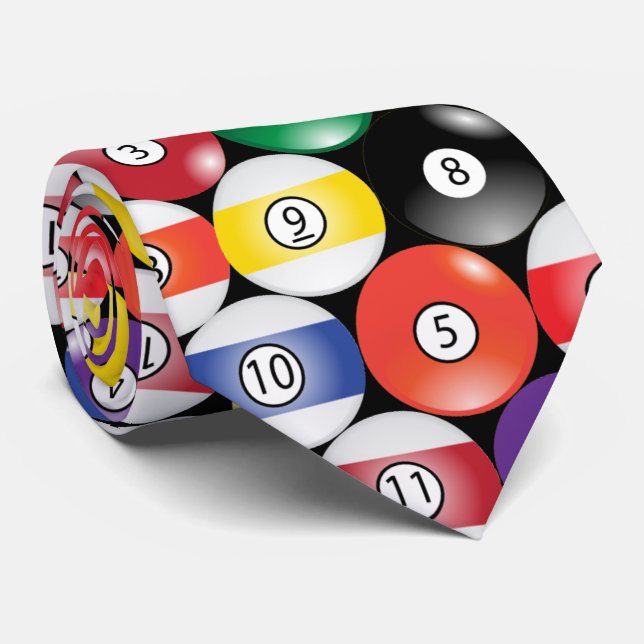 Cravate Boules de piscine sportives de billard (Roulé)