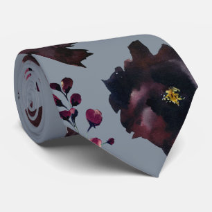 Cravate Bourgogne Bordeaux Bleu Poussiéreux Mariage Élégan