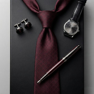 Cravate Bourgogne Luxe Diamant Noir