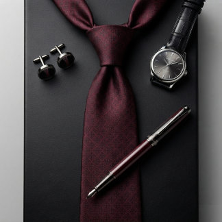 Cravate Bourgogne Luxe Diamant Noir
