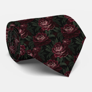 Cravate Bourgogne Profond Dramatique et Noir Cerise Sombre