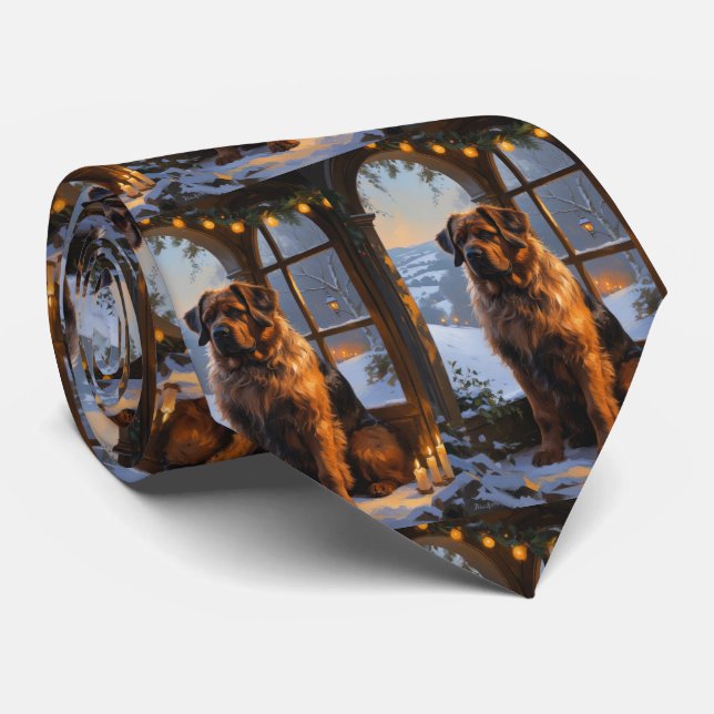 Cravate Bouvier des Flandres avec les illuminations de Noë (Roulé)