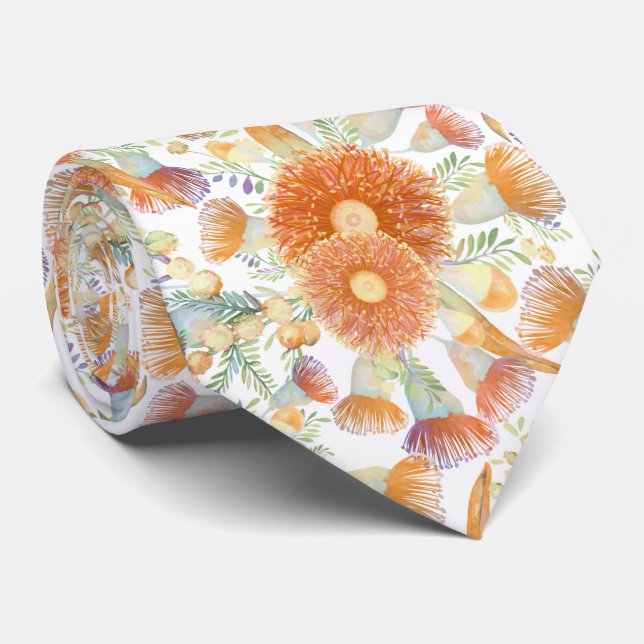 Cravate Bovins brûlés au soleil et fleurs d'eucalyptus (Roulé)