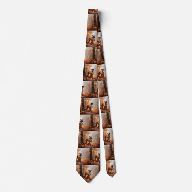 Cravate Boxer en automne Feuilles automne Inspire (Devant)