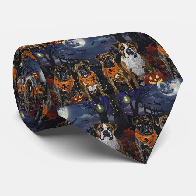 Cravate Boxer Halloween Effrayant (Roulé)