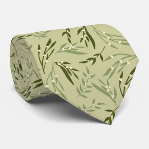 Cravate Branches fruits et feuilles de gui