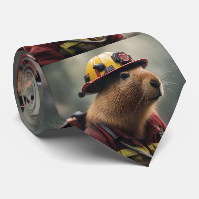 Cravate "Bravoure éclatante : la Capybara de la lutte cont (Roulé)