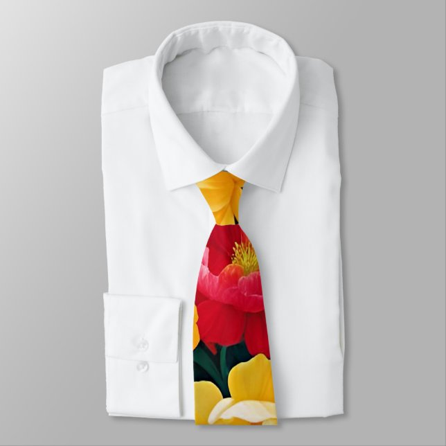 Cravate Bright and colorful roses (Attaché)