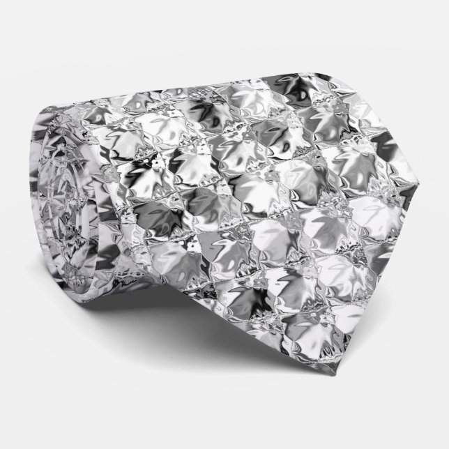 Cravate Brillant en aluminium métallique argenté (Roulé)