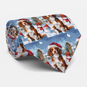 Cravate Brittany Spaniel Chien Hiver Merveilleux Noël 