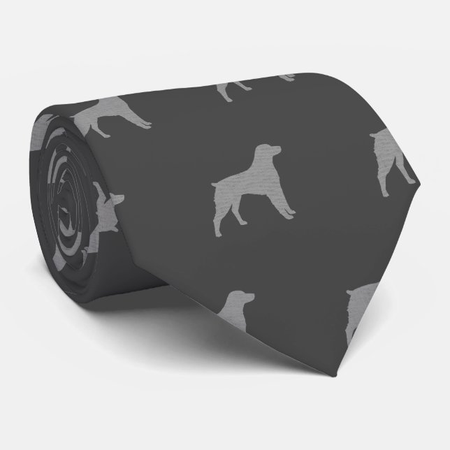 Cravate Brittany Spaniel Chien race Silhouettes Motif (Roulé)