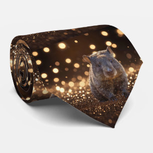 Cravate Brown Baby Wombat Sur Brown Bokeh Bliss,
