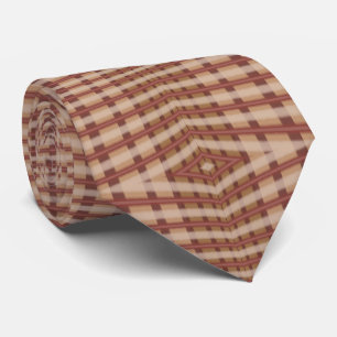 Cravate Brun Beige Carmin Motif à Carreaux Croisé