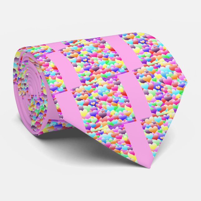 Cravate Bubble Hearts Dark (Roulé)