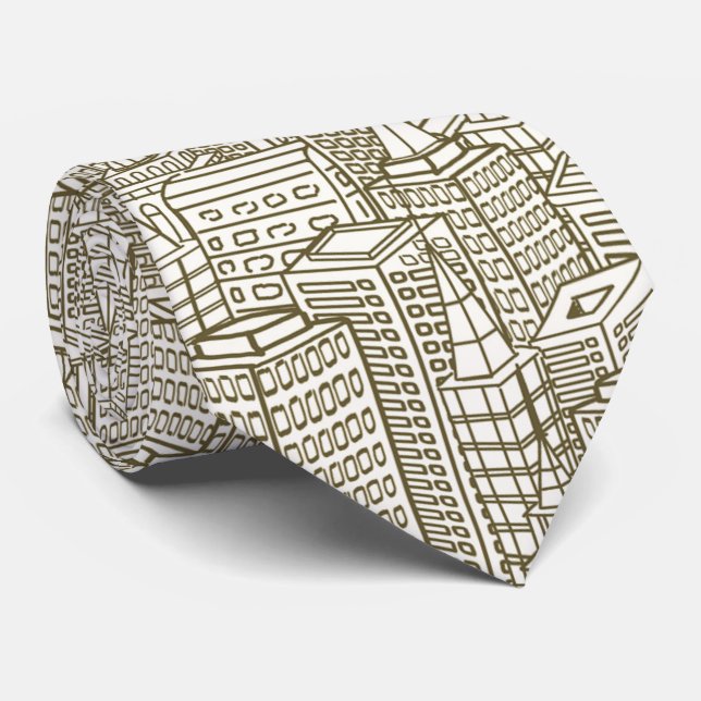 Cravate Building Lines Architect Unique Hommes Neckties (Roulé)