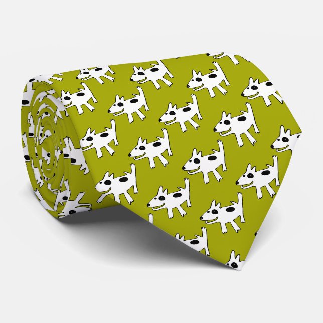 Cravate Bull Terrier s'amuser doodle (Roulé)