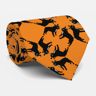 Cravate Bulldog français en orange