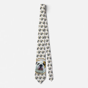 Cravate Bulldog Painting - Cute Original Dog Art