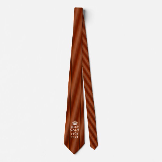 Cravate Burr Orange Personnaliser Ce Conserver Calme Class (Devant)