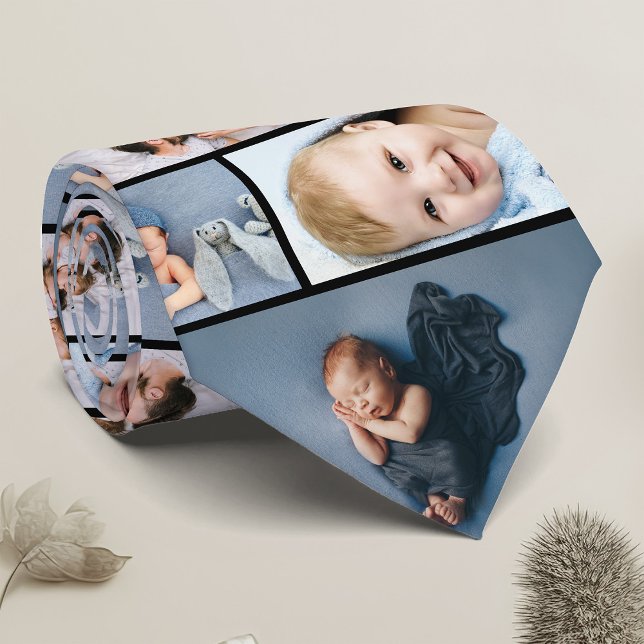 Cravate Cadeau de Fête des pères nouveau-né Famille Photo  (Créateur téléchargé)