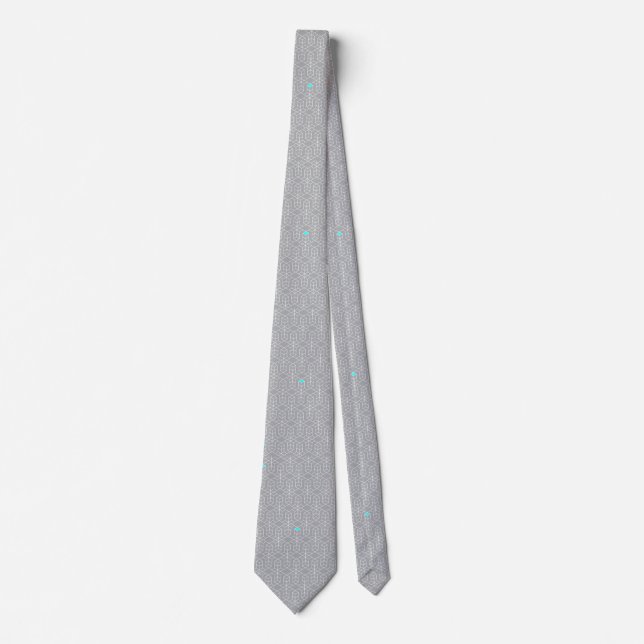 Cravate Cadeau de motif géométrique gris pour papa (Devant)