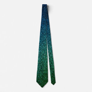 Cravate Cadeau de naissance de mariage de paillettes vert 