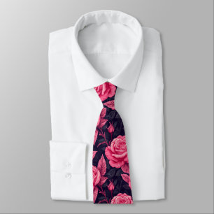 Cravate Cadeau de Noël chic pour lui Fleur de rose