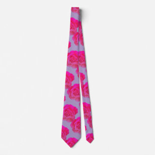 Cravate Cadeau de teinte violette moderne de rose florale 