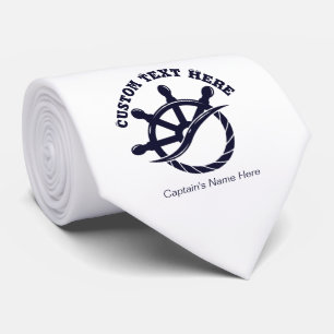 Cravate Cadeau nautique de bateau de capitaine personnalis