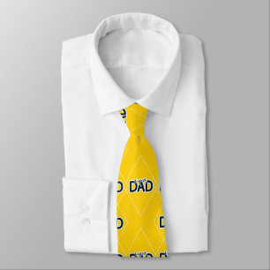 Cravate Cadeau Super Papa pour Père Jaune