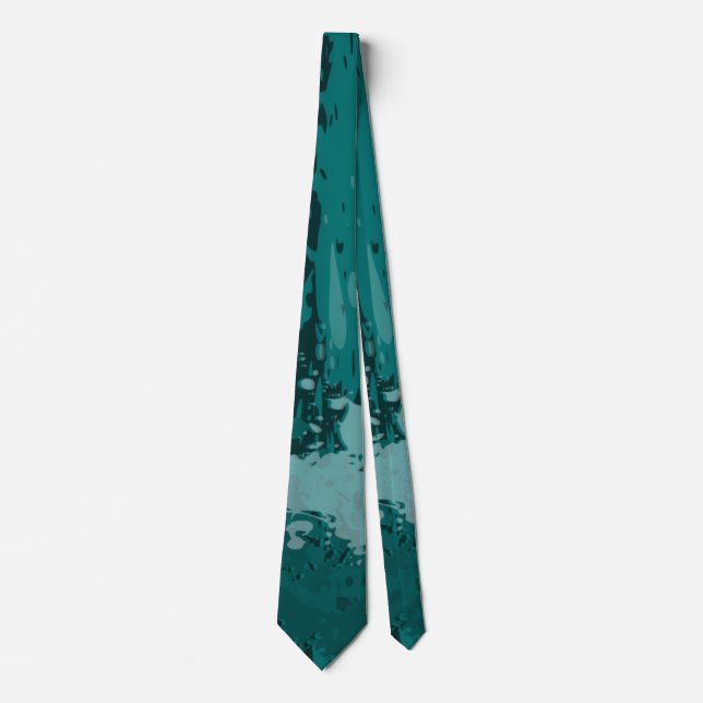 Cravate Cadeau turquoise Green Paint Splatter Party - Crav (Devant)