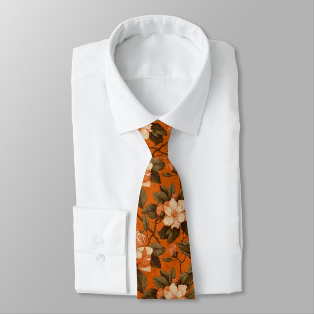 Cravate Cadeaux Classiques Pour Mari Gardenias Floraux (Attaché)