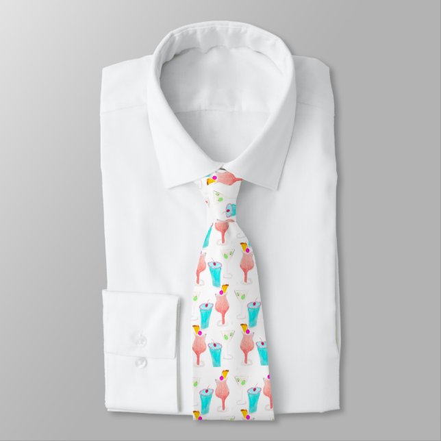 Cravate Cadeaux de barman Boissons à motif de cocktails à  (Attaché)