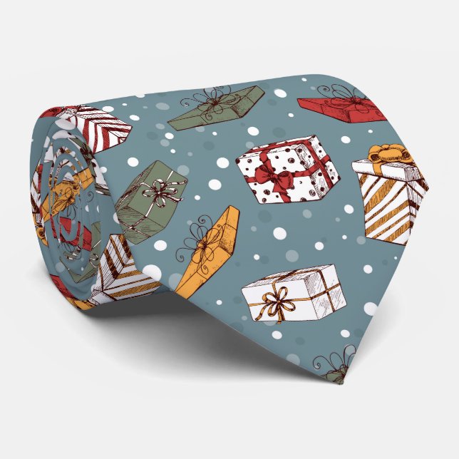 Cravate Cadeaux de Noël motif (Roulé)