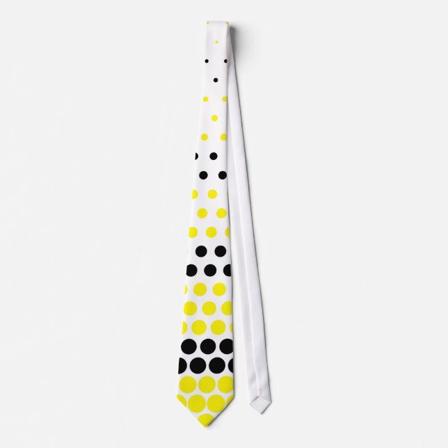 Cravate Cadmium moderne Yellow and Black Polka Dot (Devant)