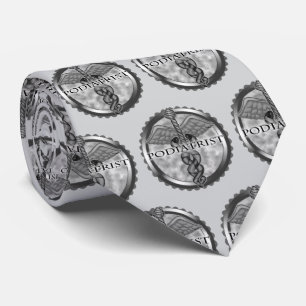 Cravate Caducée de podologue en argent