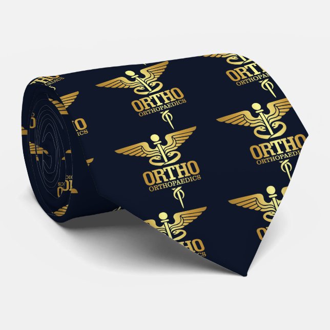 Cravate Caducée d'or (ORTHO) (Roulé)