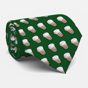 Cravate Café citrouille épice (Arrière - plan vert)