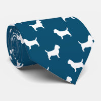 Cairn Terrier Silhouettes Motif bleu et blanc