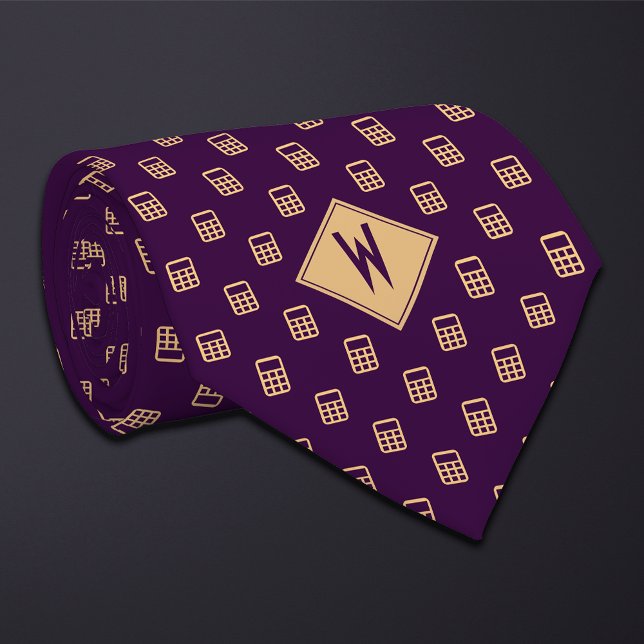 Cravate Calculatrice de comptable violet (Créateur téléchargé)