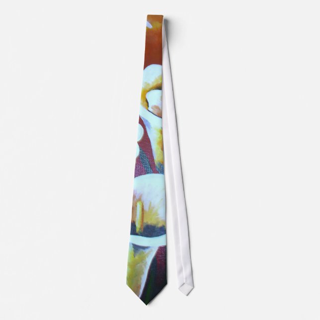 Cravate Calla Blanche Lit Des Fleurs De Coupe Artistique S (Devant)