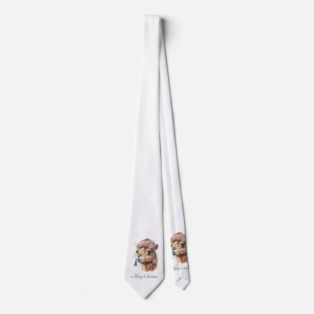 Cravate Camel de Noël, personnalisable (Devant)