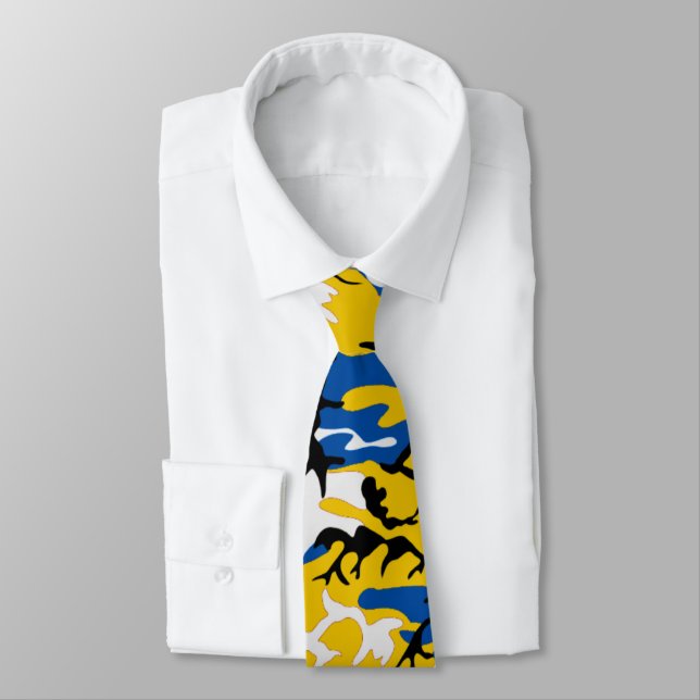 Cravate Camion noir bleu et jaune (Attaché)