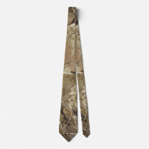Cravate Camo forêt avec motif de feuilles sèches