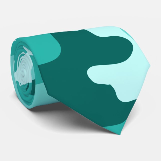 Cravate Camo vert Turquoise (Roulé)