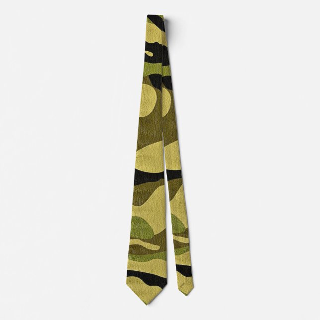 Cravate Camouflage Brown Vert Et Noir (Devant)