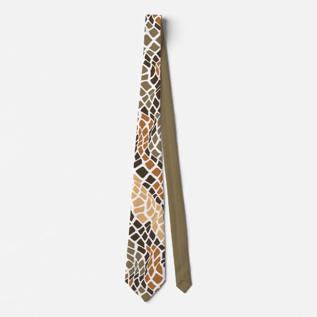 Cravate Camouflage de peau de serpent rustique Motif Beige (Devant)
