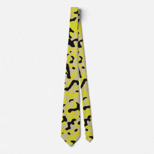 Cravate Camouflage jaune en beige et gris