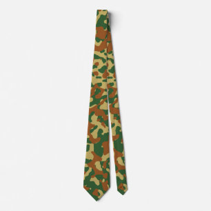 Cravate Camouflage kaki en Brown et vert